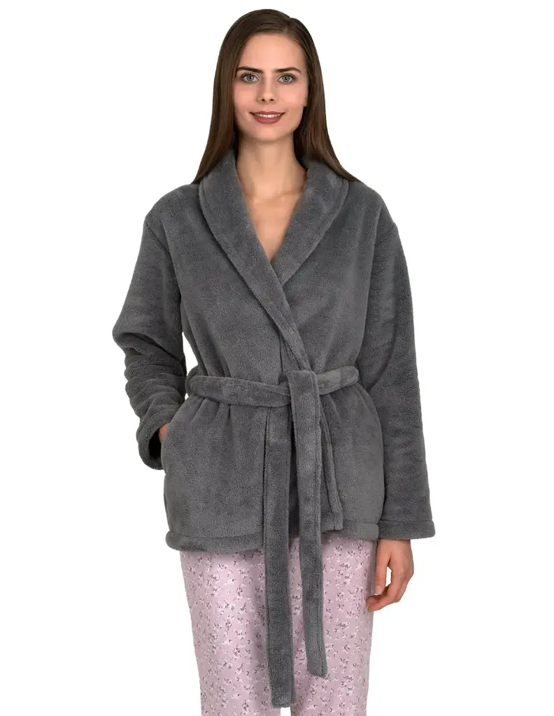 Towel Selections Women's-Bed-Jacket-Fleece-Cardigan-Cuddly-Robe 