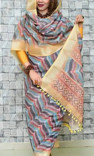Printed Women Cotton linen Farda Sudanese thobe, Size: Free Size 