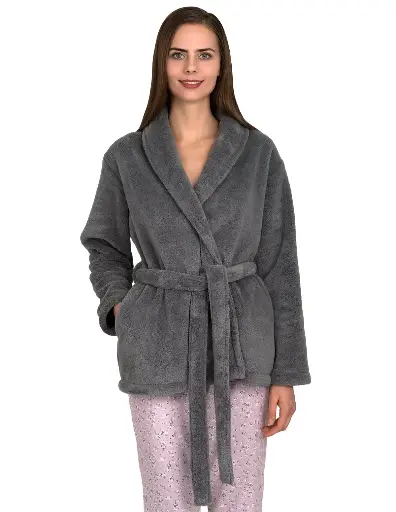 Towel Selections Women's-Bed-Jacket-Fleece-Cardigan-Cuddly-Robe 