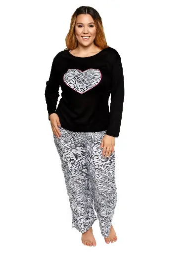 Xehar Women's Plus Size Soft Plush Comfy Zebra Print Nightwear