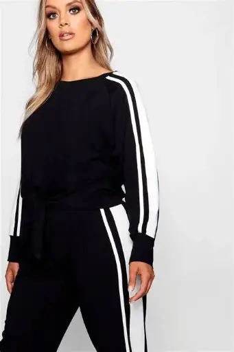 Plus Sports Trim Lounge Set Loungewear outfits